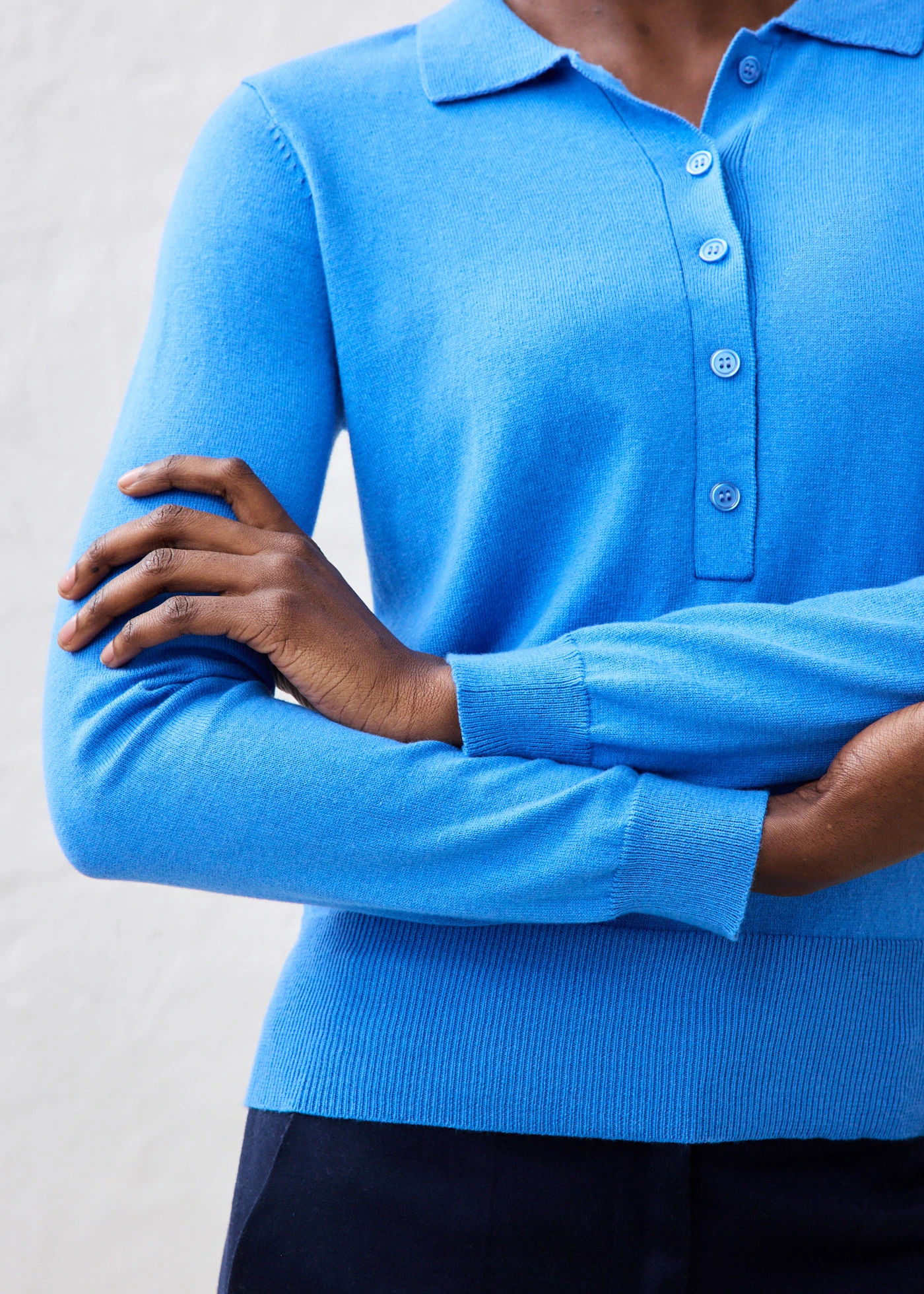 Polo trui met zijde • gletsjerblauw • bonprix online shop