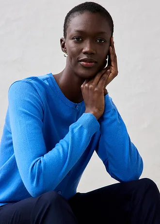 Kötött kardigán selyemmel • gleccserkék • bonprix áruház