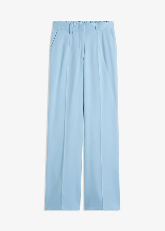 Pantalon à taille élastiquée, Couleur: bleu clair