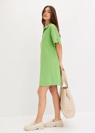 Robe-chemise en coton extensible • vert trèfle • Boutique bonprix