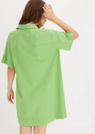 Robe-chemise en coton extensible • vert trèfle • Boutique bonprix