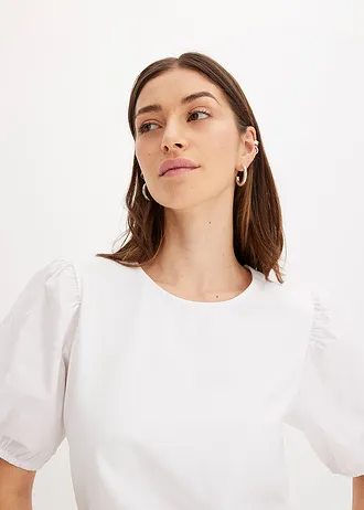 Shirt met ballonmouwen • wit • bonprix online shop