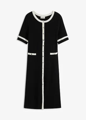 Robe en maille • noir-écru • Boutique bonprix