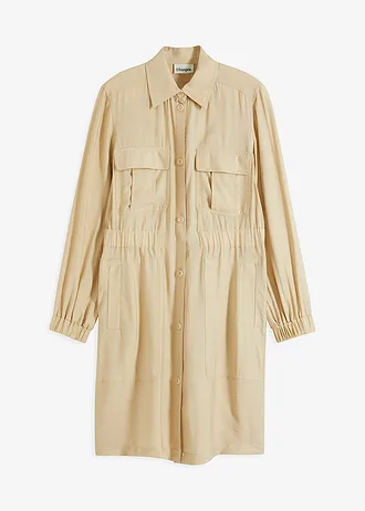 Sukienka szmizjerka z miękkiej mieszanki wiskozy • zielono-beżowy • bonprix obchod