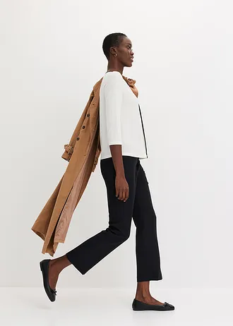 Triko s kontrastním lemem • přírodní bílá/černá • bonprix obchod