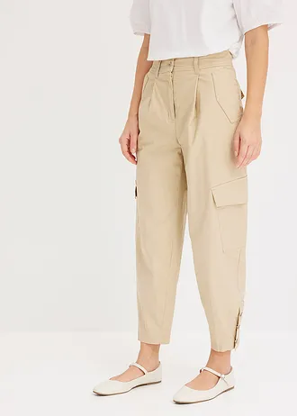 Cargo broek van katoen-stretch • groenbeige • bonprix online shop
