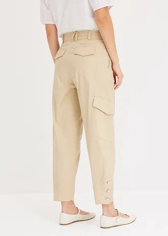 Cargo broek van katoen-stretch • groenbeige • bonprix online shop