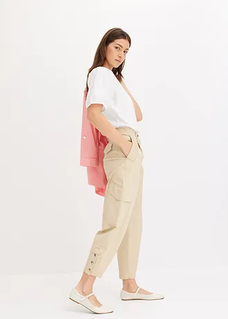 Cargo broek van katoen-stretch • groenbeige • bonprix online shop