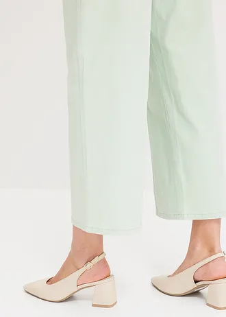 Stretch twill broek met riem • licht riet used • bonprix online shop