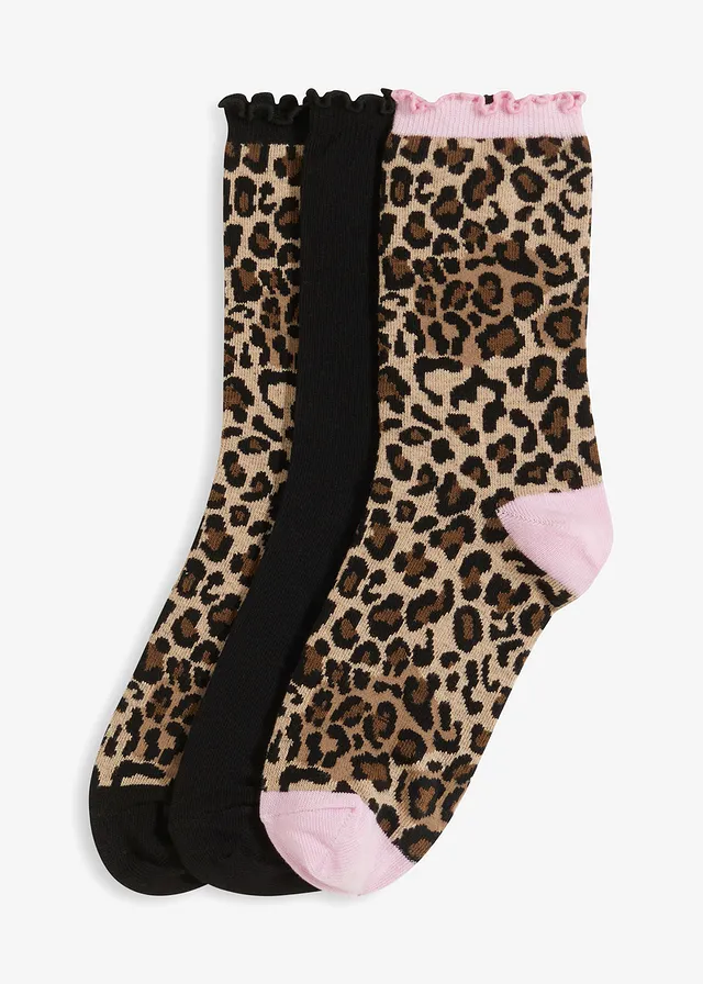 Lot de 3 paires de chaussettes • noir-mauve rosé • Boutique bonprix