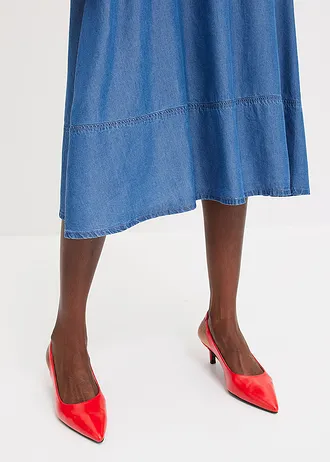 Midirok van lyocell met elastisch tailleband • blue stone • bonprix online shop