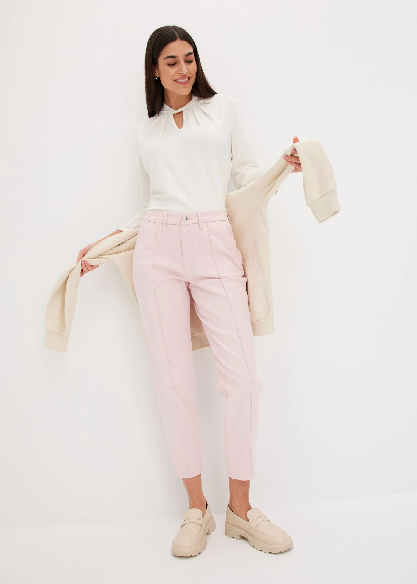 Stretch broek • lichtroze used • bonprix online shop