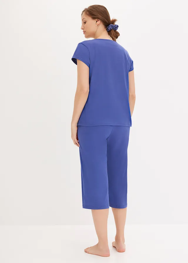 Capri pyjama met wijde culotte • donker pacific • product-page.page-title-suffix
