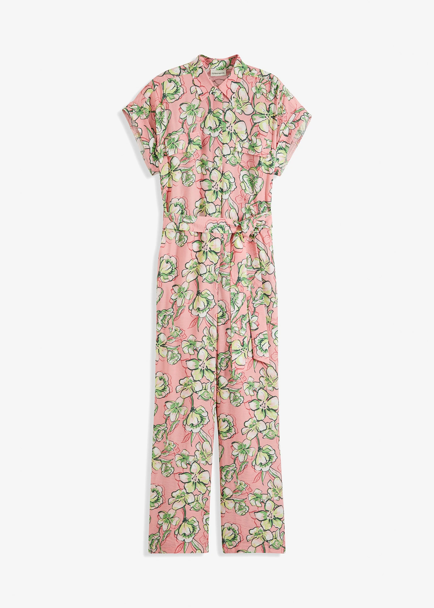 Jumpsuit van vloeiende viscosemix • soft roze gedessineerd • bonprix online shop