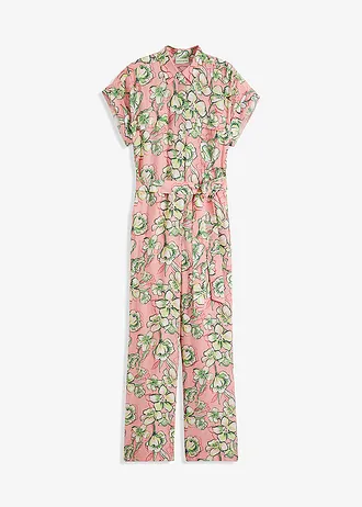 Jumpsuit van vloeiende viscosemix • soft roze gedessineerd • bonprix online shop