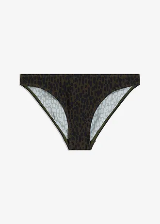 Knappe bikinibroekje • gestipt donkerolijfgroen-zwart • bonprix online shop