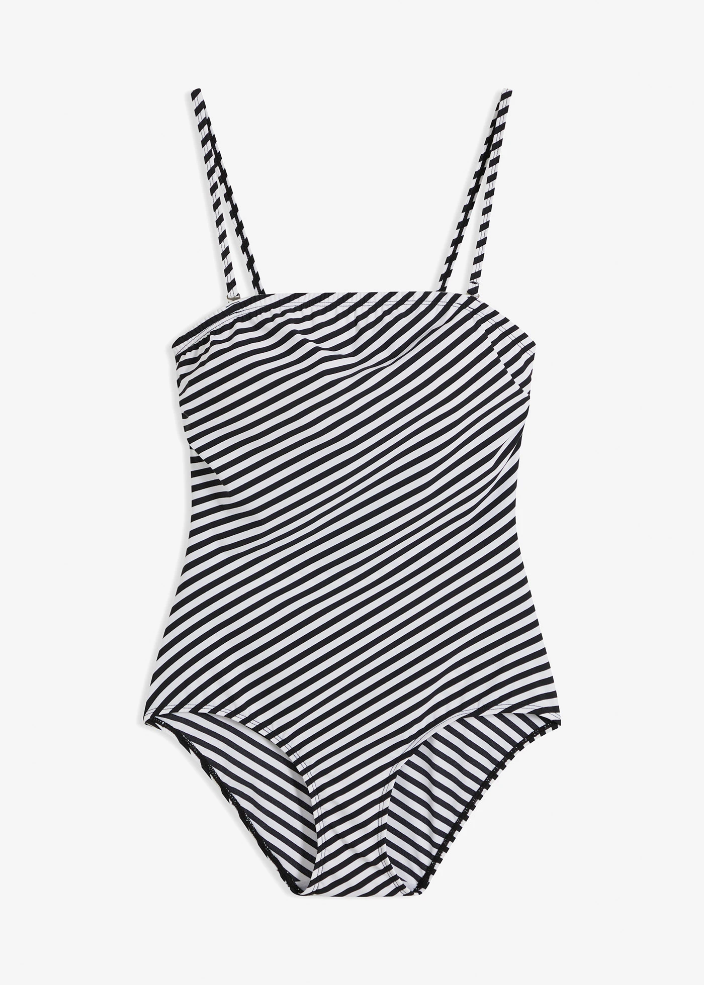 Maillot 1 pièce sculptant, maintien léger • noir-blanc graphique • Boutique bonprix