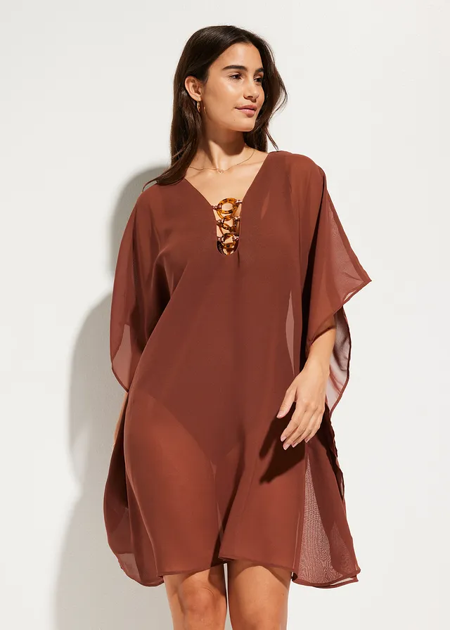 Strandtuniek van chiffon • rookbruin • product-page.page-title-suffix