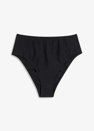 Figi bikini z wysoką talią i wysokim wycięciem nogawek, kolor: czarny