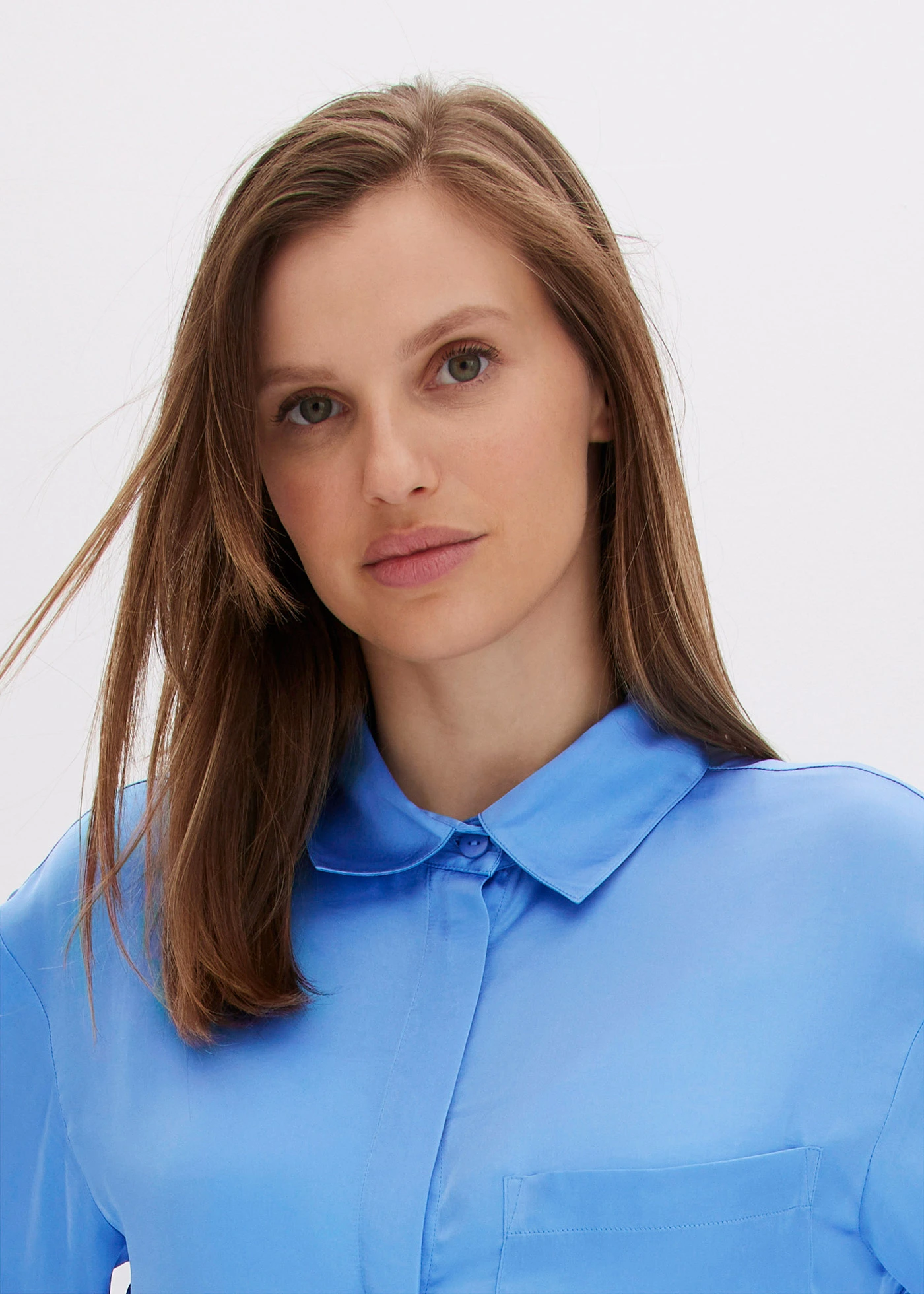 Oversized pyjama van satijn • middenblauw • bonprix online shop