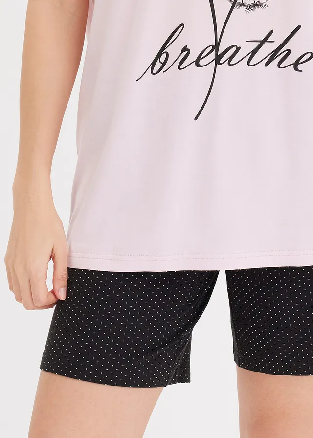 Shortama met korte legging • poederlila/zwart gestippeld • product-page.page-title-suffix