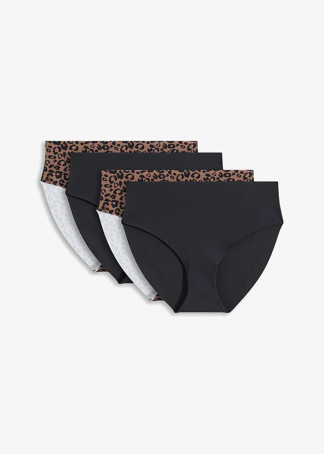 Lot de 4 slips maxi invisibles en microfibre