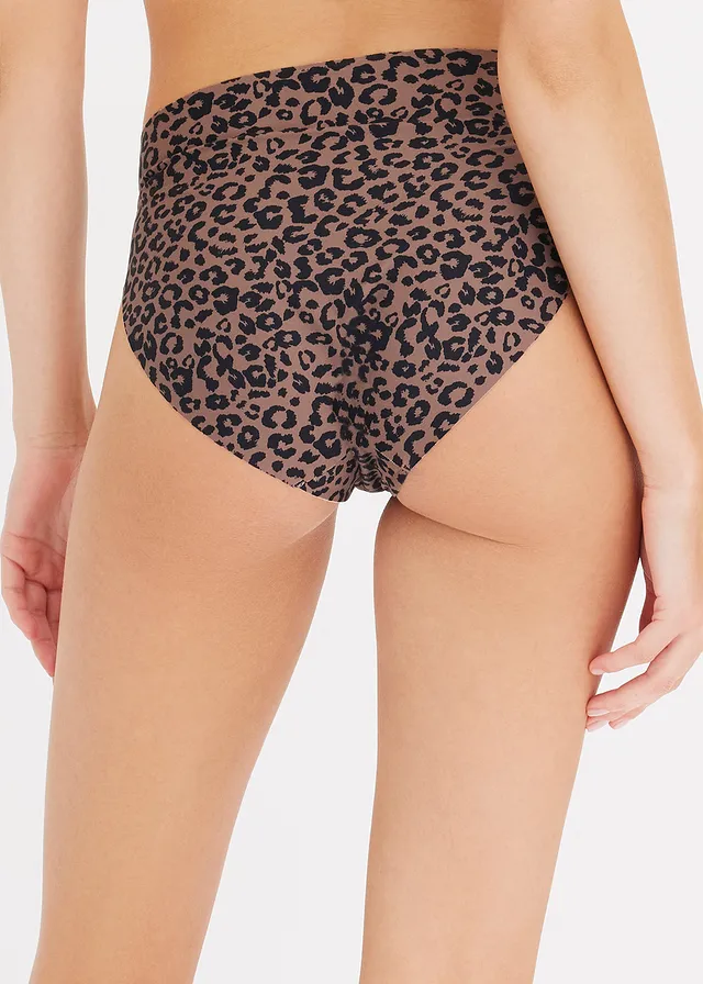 Lot de 4 slips maxi invisibles en microfibre • noir + marron mat imprimé • product-page.page-title-suffix