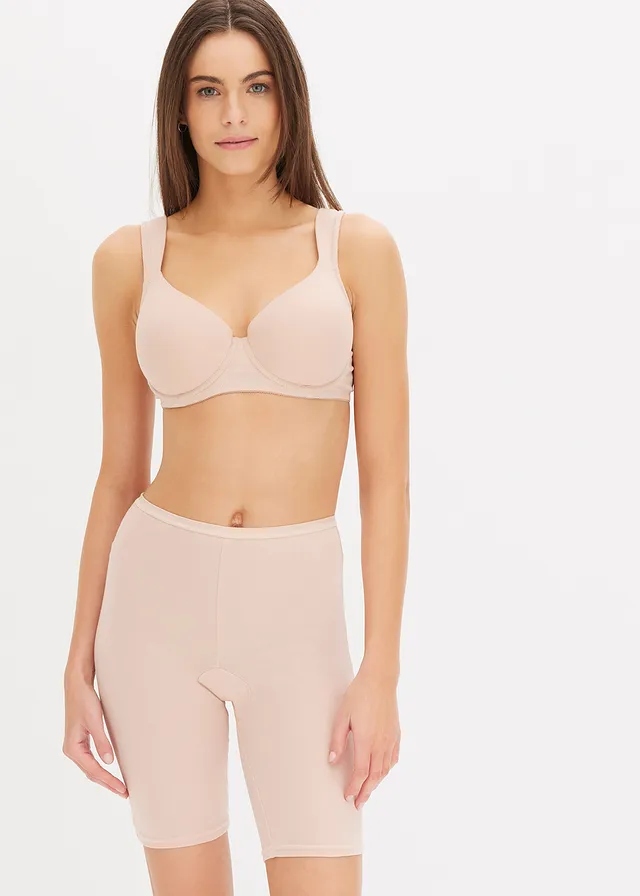 Voorgevormde bh met beugel van biologisch katoen (set van 2), Kleur: zwart + mat beige