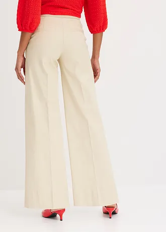 Twill broek met docoratieve knopen • lichtsand • bonprix online shop