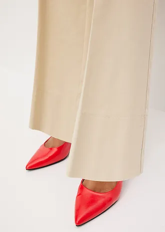 Twill broek met docoratieve knopen • lichtsand • bonprix online shop