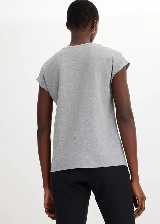 Shirt met pailletten, Kleur: grijs gemêleerd