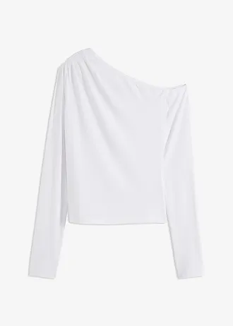 Off shoulder shirt met rimpels • wit • bonprix online shop