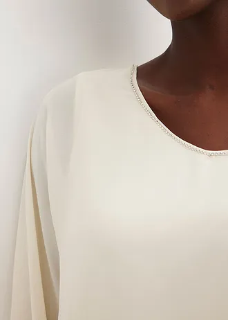 Chiffon tuniek met strass • natuurbeige • bonprix online shop