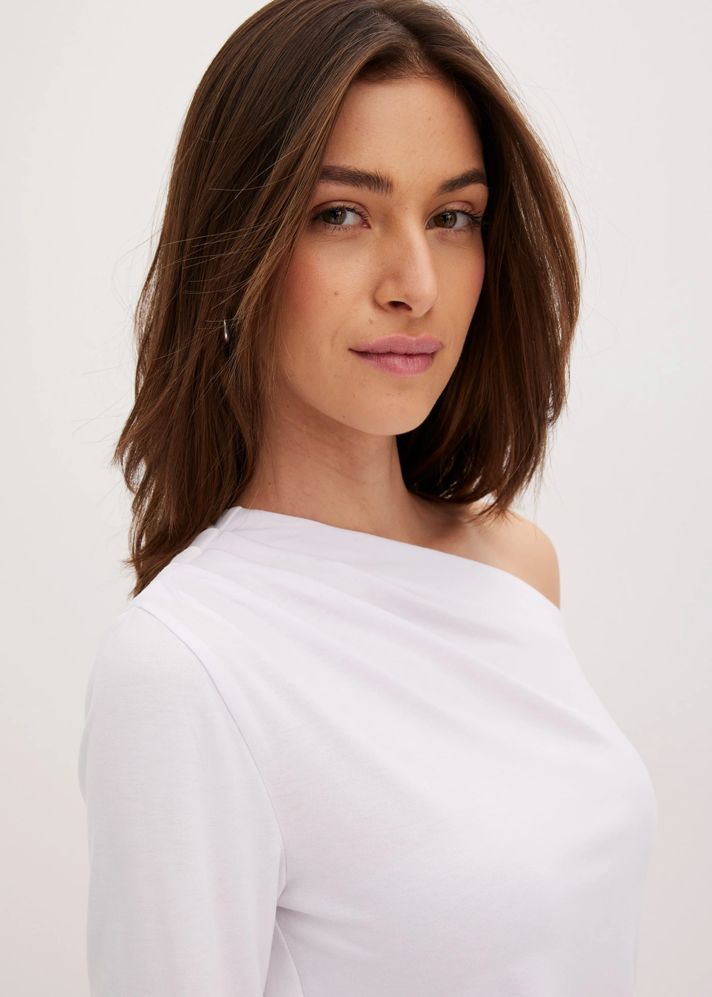 Off shoulder shirt met rimpels • wit • bonprix online shop