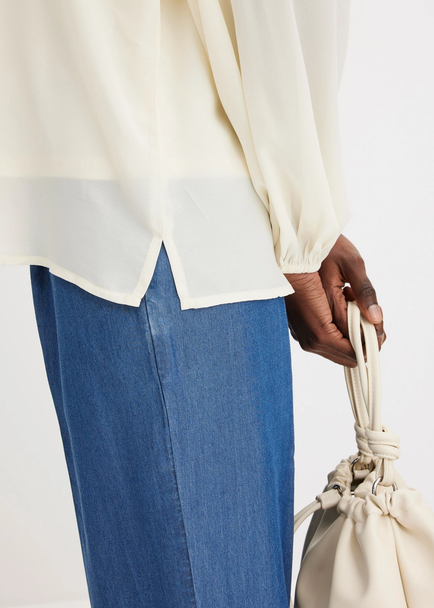 Chiffon tuniek met strass • natuurbeige • bonprix online shop