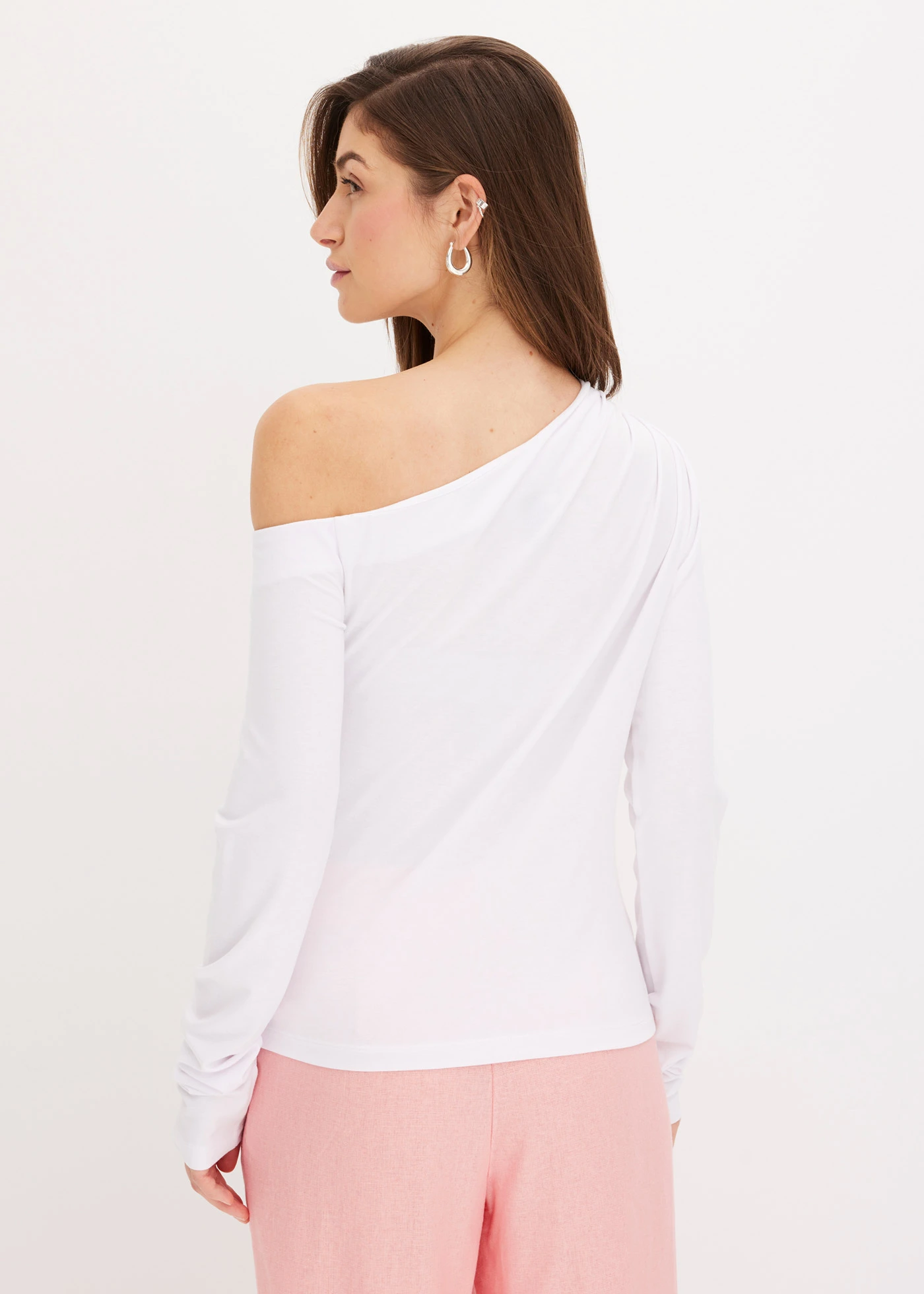 Off shoulder shirt met rimpels • wit • bonprix online shop
