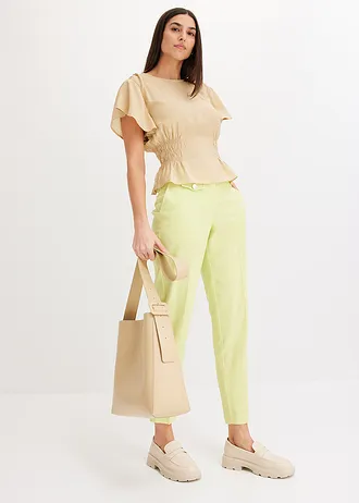 Blousetop van een zachte viscose-mix • groenbeige • bonprix online shop