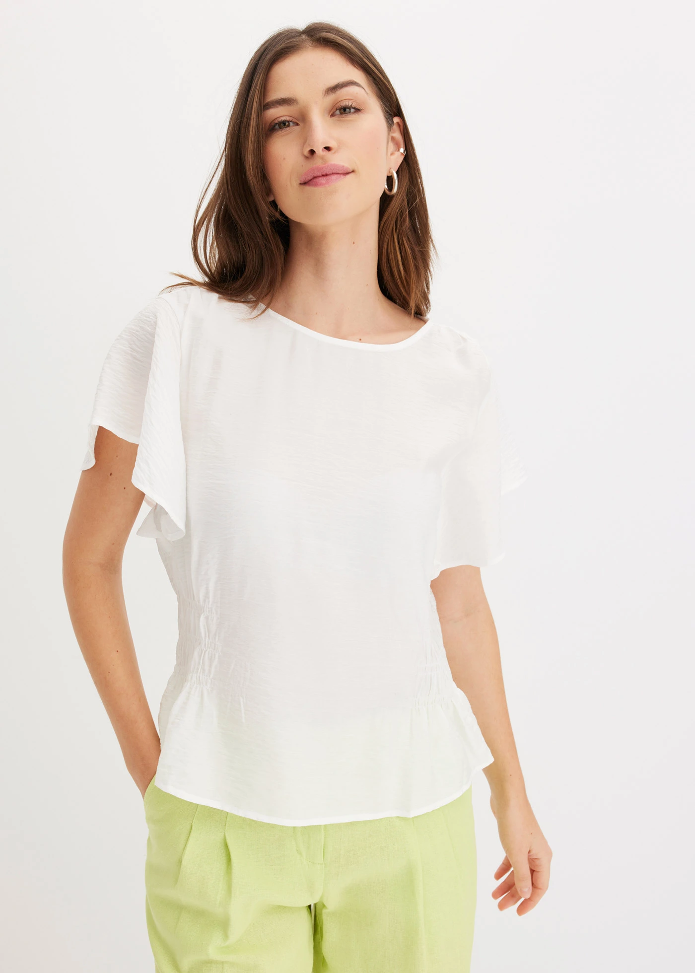 Blousetop van een zachte viscose-mix • wolwit • bonprix online shop
