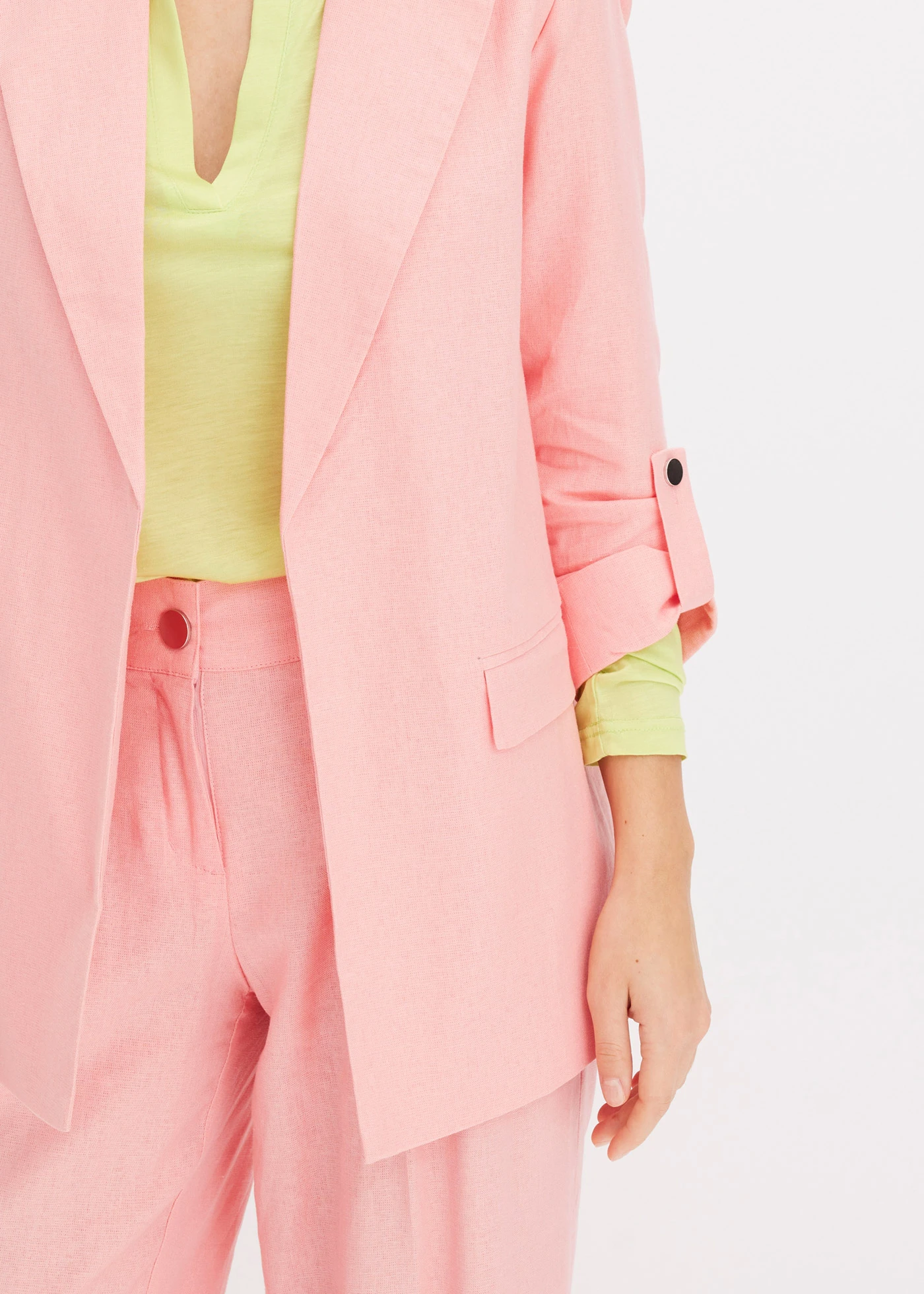 Blazer van een linnenmix • soft roze • bonprix online shop