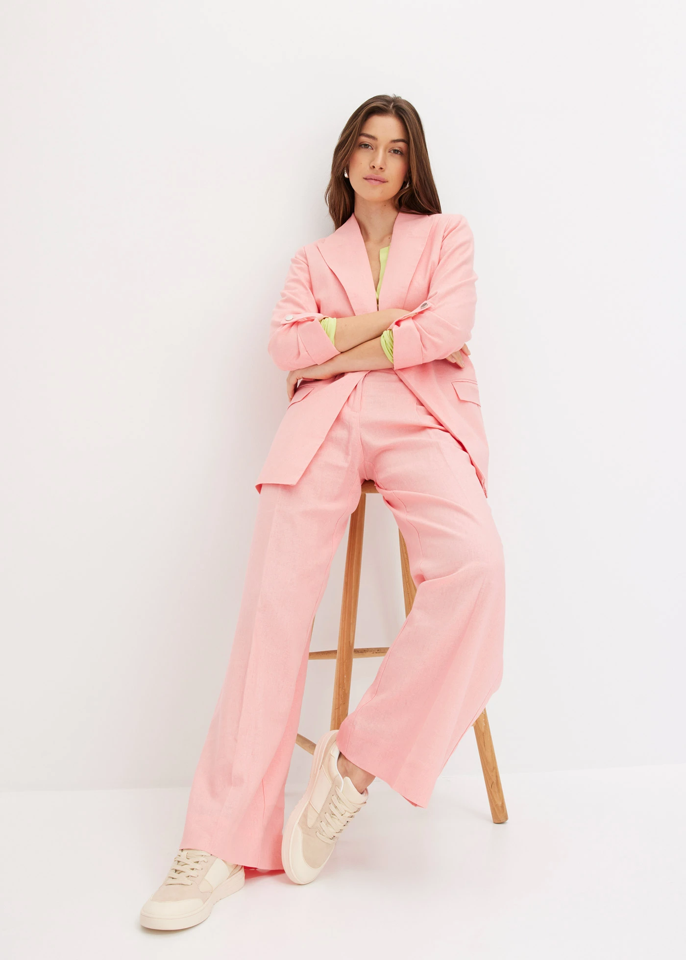 Sacou din mix cu in • roz soft • magazin bonprix