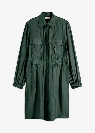 Sukienka szmizjerka z miękkiej mieszanki wiskozy • cienisty zielony • bonprix obchod