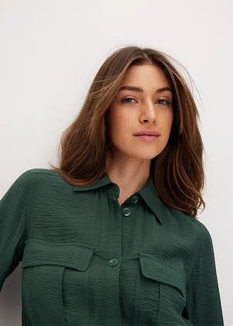 Sukienka szmizjerka z miękkiej mieszanki wiskozy • cienisty zielony • bonprix obchod