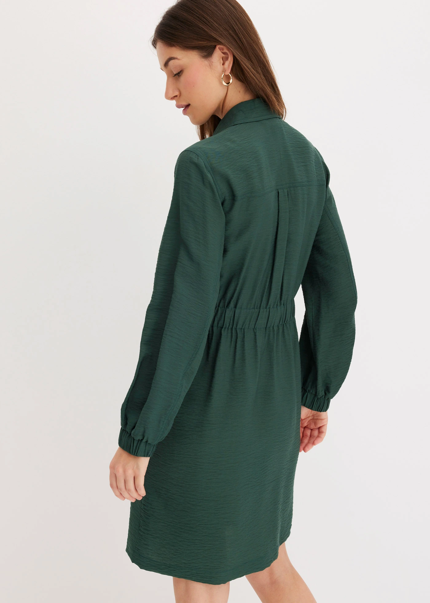 Sukienka szmizjerka z miękkiej mieszanki wiskozy • cienisty zielony • bonprix obchod