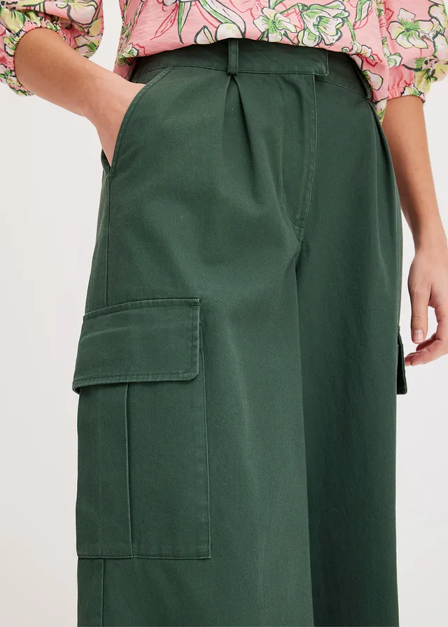 Pantalon cargo 100% coton • vert feuille • product-page.page-title-suffix
