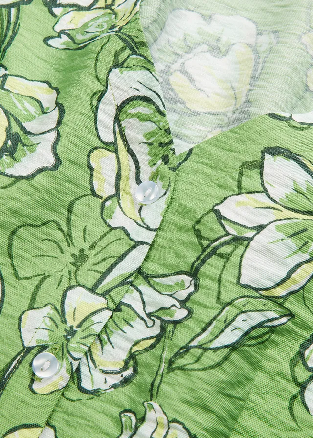 Blouse van een fijne viscosemix • klavergroen gebloemd • product-page.page-title-suffix