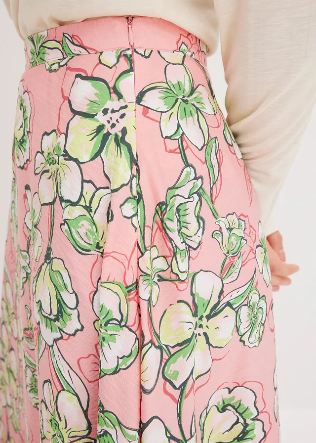 Midi rok van een soepele viscosemix • soft roze • product-page.page-title-suffix
