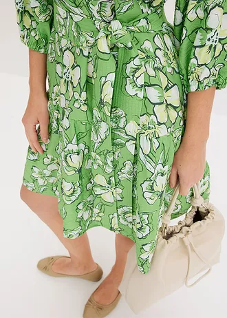 Minišaty z měkké viskózové směsi • jetelově zelená s květy • bonprix obchod