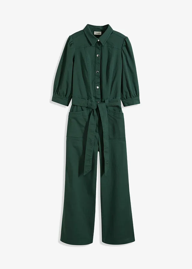 Combinaison style utility, manches bouffantes, Couleur: vert feuille