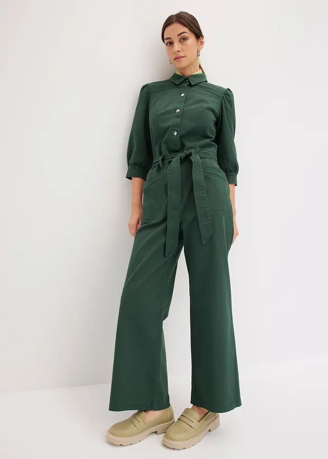 Combinaison style utility, manches bouffantes, Couleur: vert feuille