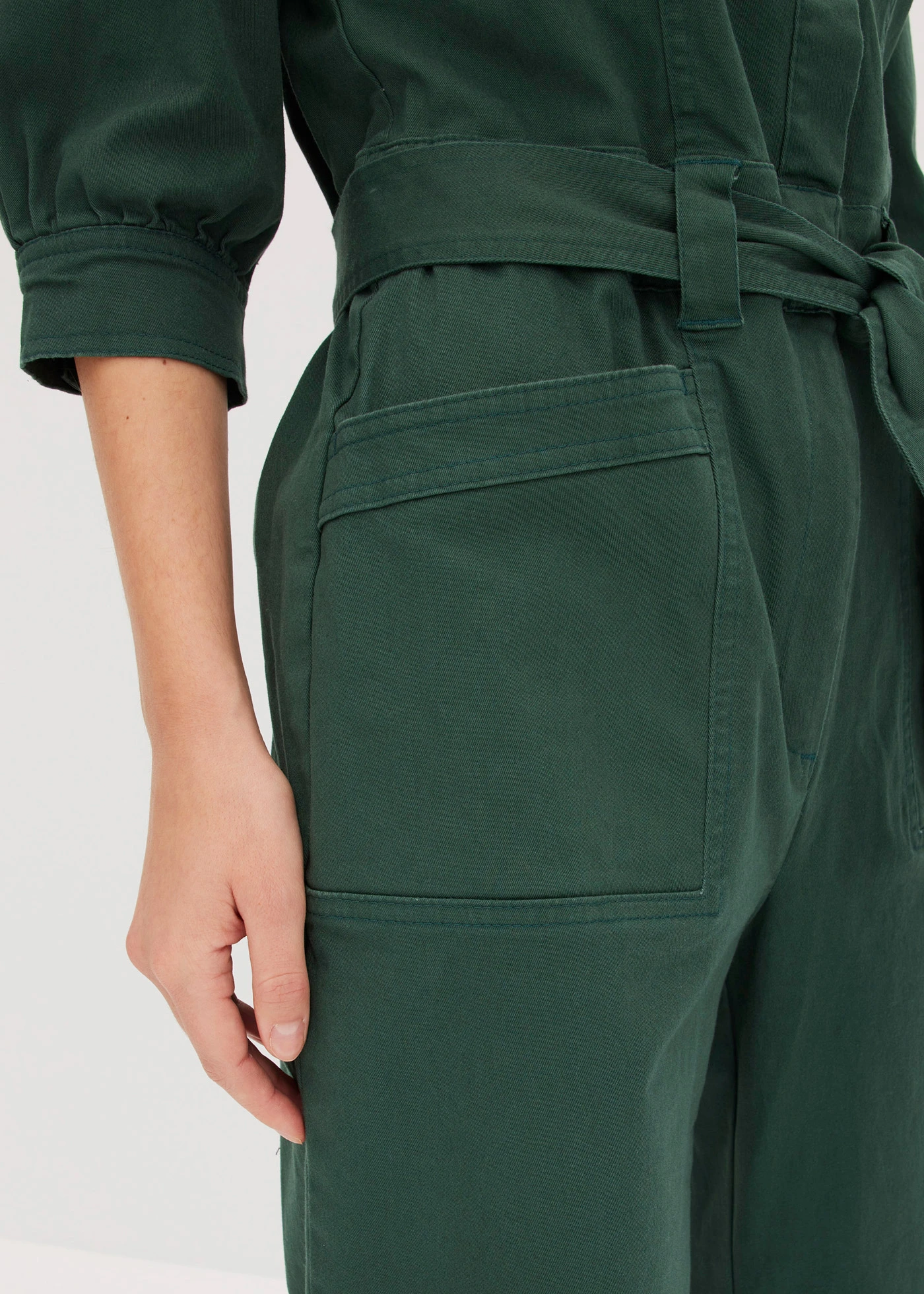 Overal ve stylu Utility, s nabíranými rukávy • šedozelená • bonprix obchod